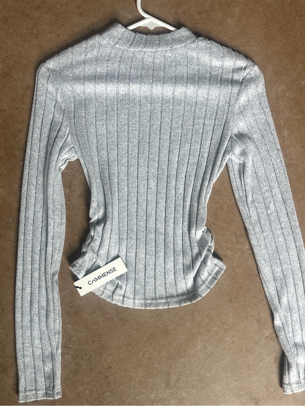 Commense Ribbed Long-Sleeve Top